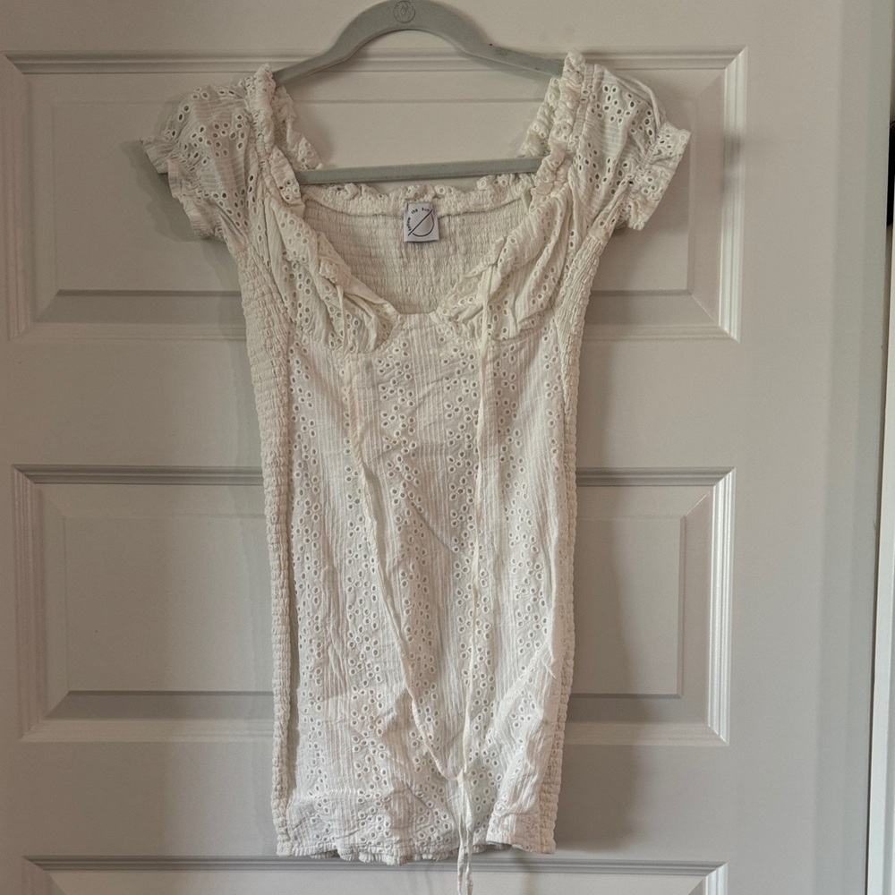White Eyelet Lace Top